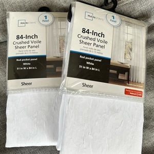 84” White Curtains sold as set
